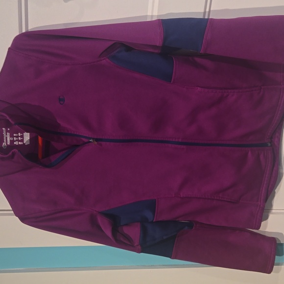 Champion power train duo fold warm ctrl purple blue size medium EUC zip Up - Picture 2 of 9